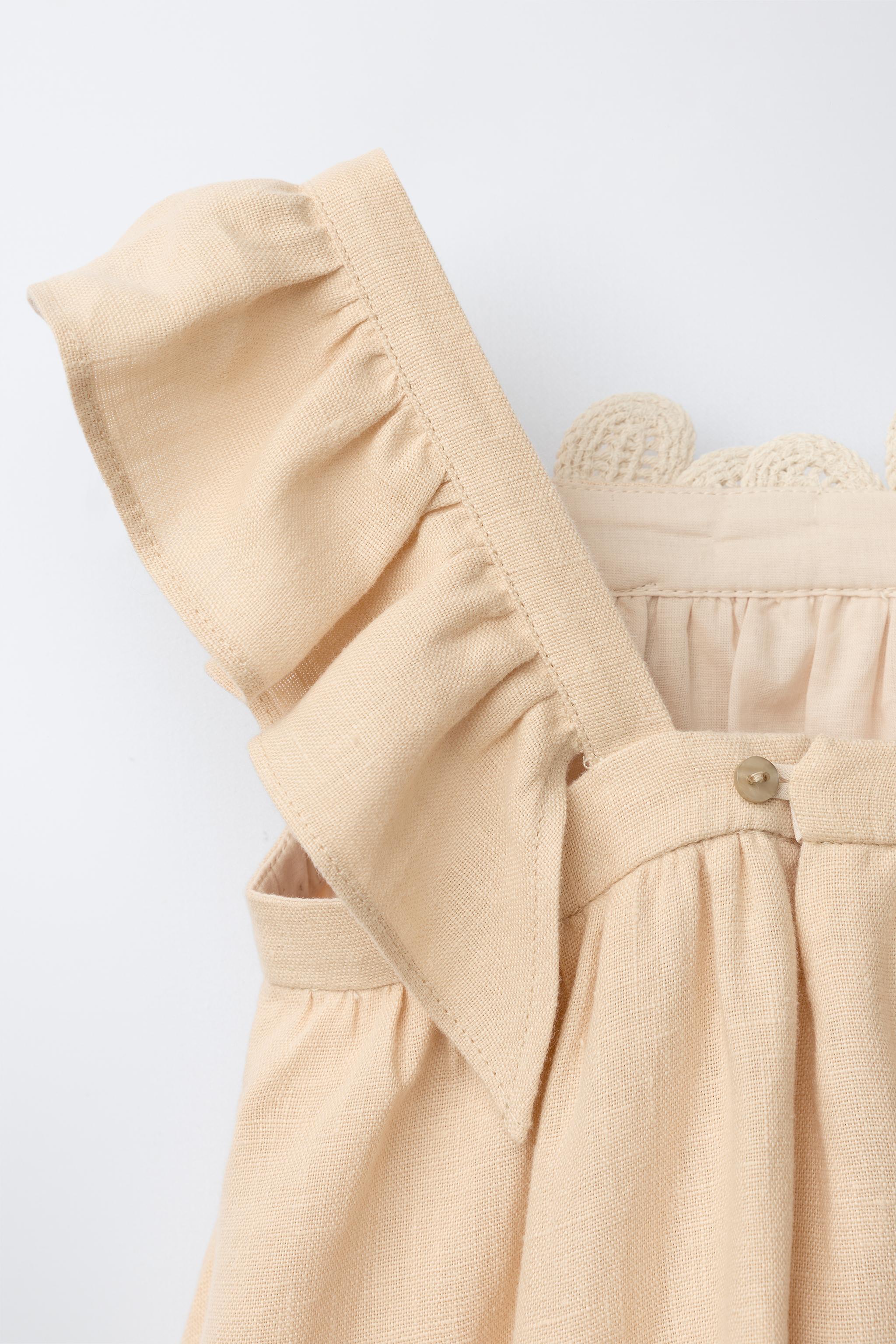 ROBE 100% LIN FLEURS CROCHET